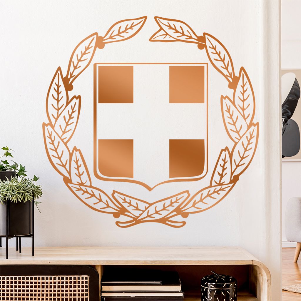 Griechenland Wappen Wandtattoo Wandaufkleber Wall Sticker - Dekoration, Küche, Wohnzimmer, Schlafzimmer, Badezimmer