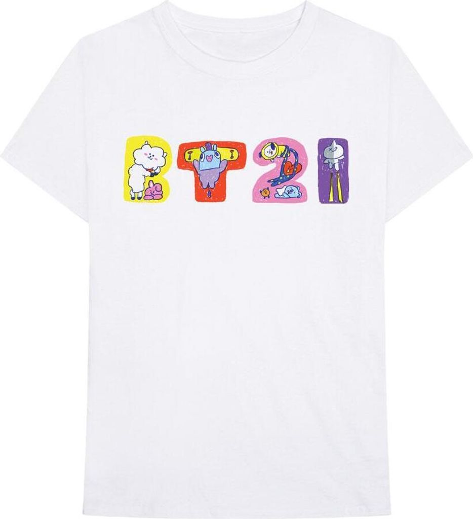 BT21 - T-Shirt für Herren/Damen Uni RO9962 (M) (Weiß)