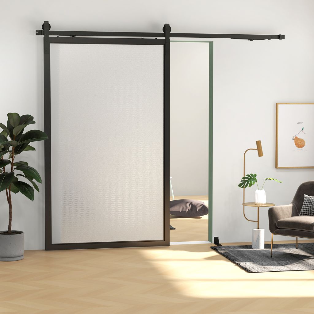 Zestaw okuć do drzwi przesuwnych HOMCOM 244 cm Kompletny Zdjęcie produktu 