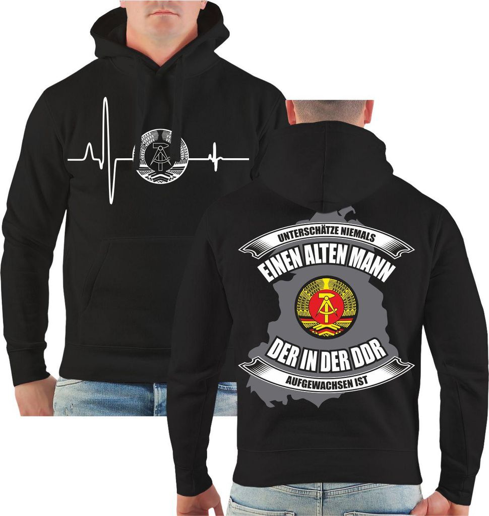 Herren Kapuzenpullover Unterschätze nie einen alten Mann aus der DDR