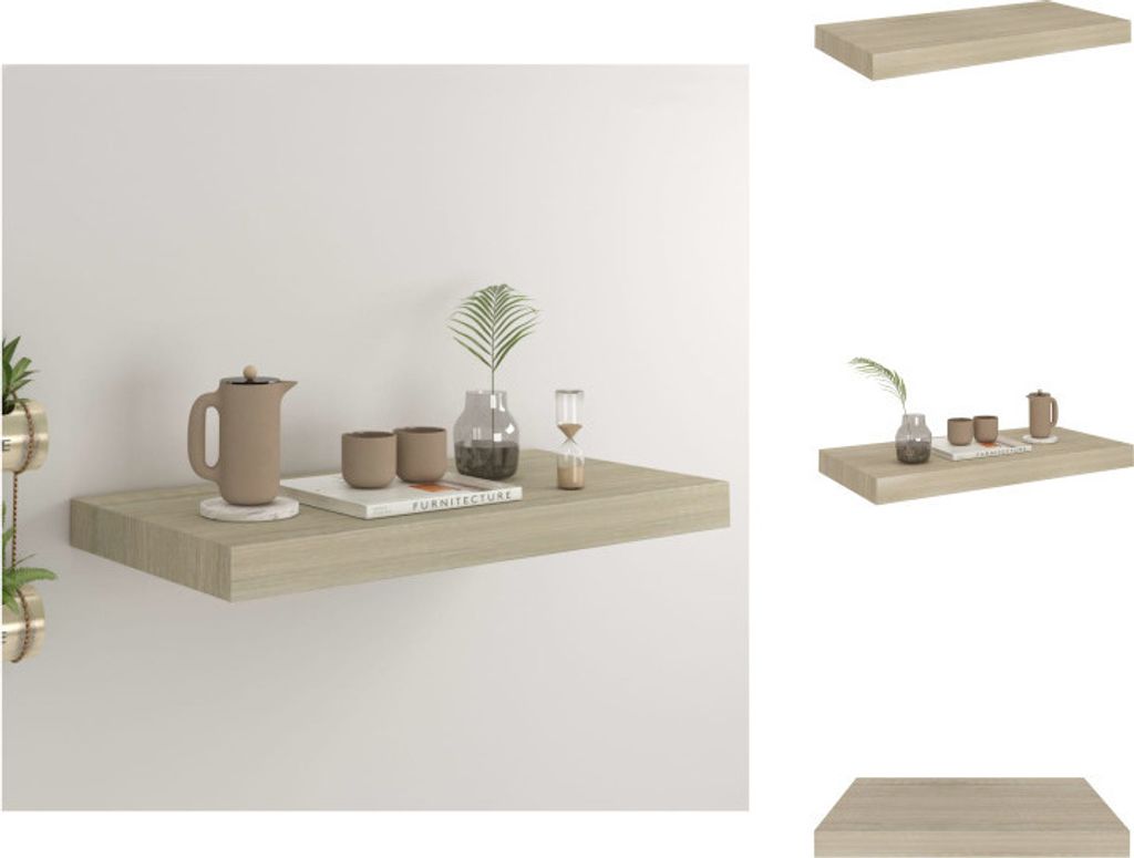 vidaXL Schwebendes Wandregal Eichefarben 50x23x3,8 cm MDF - Wandregale