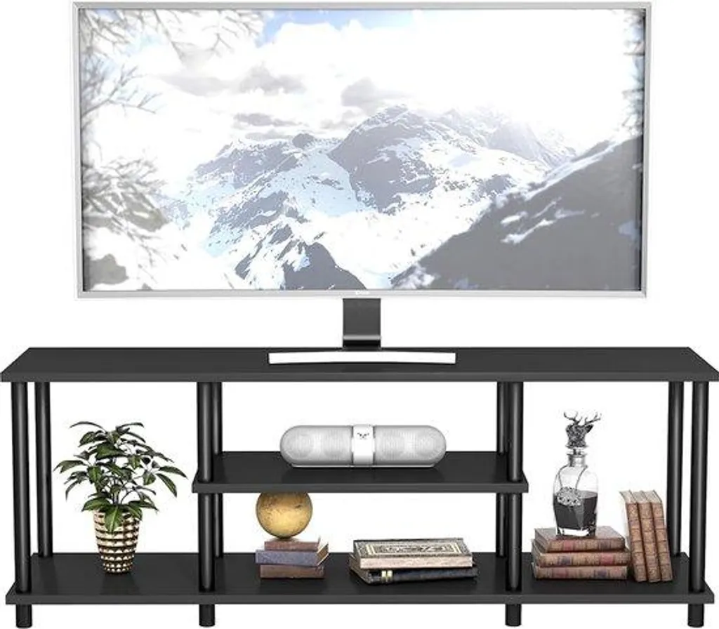 Meuble TV noir 110 cm : fini les câbles visibles et le désordre dans le salon