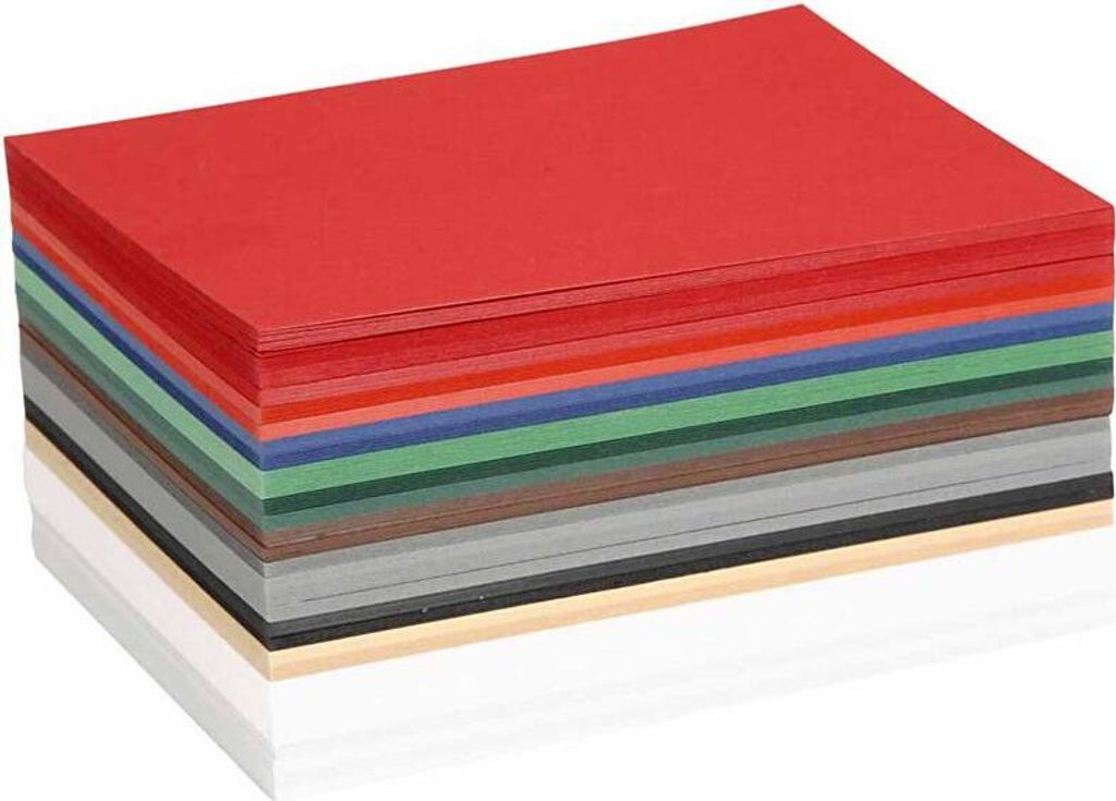 Colortime Weihnachtskarton, A6, Blatt 105 x 148 mm, 180 g, verschiedene Farben, 300 Blatt, 1 Karton