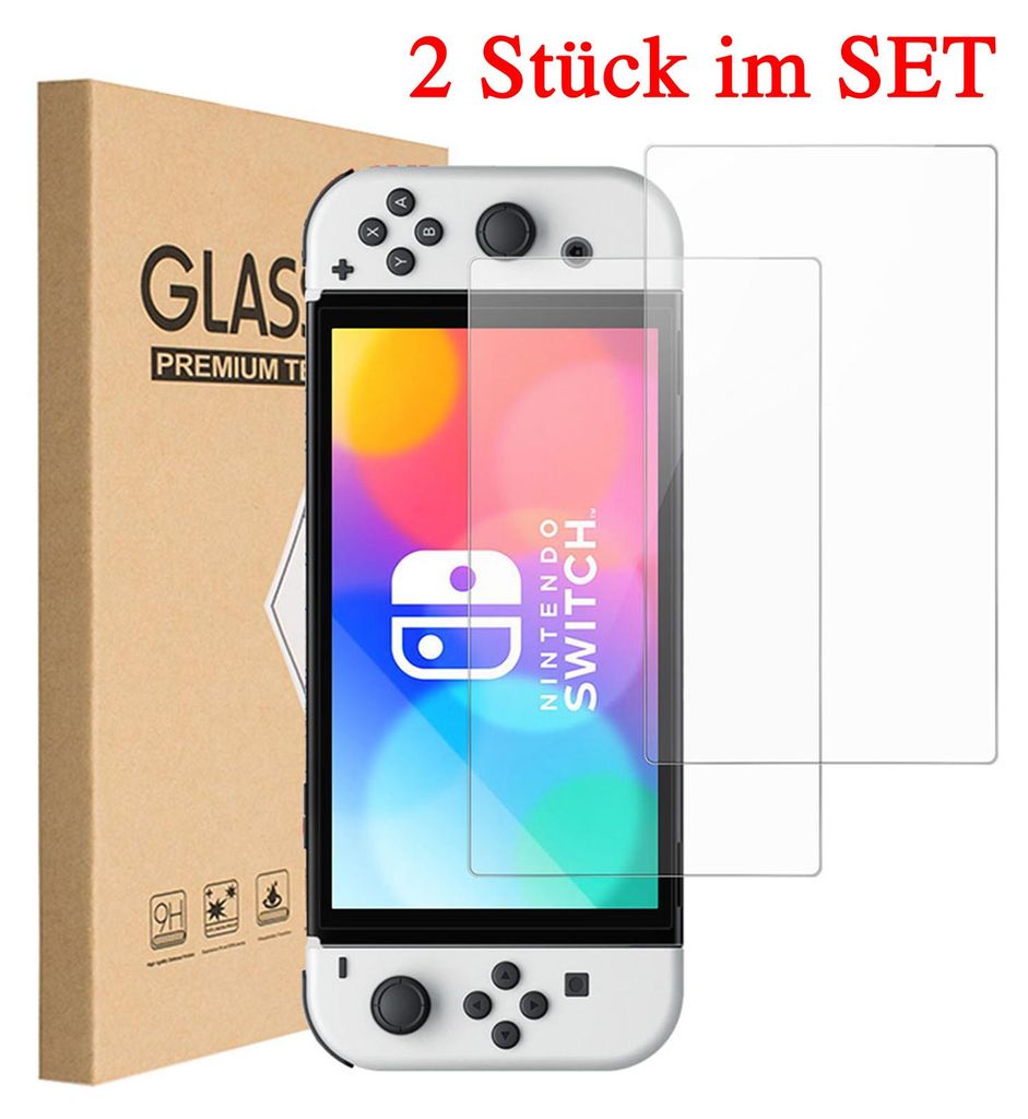 2x Displayschutz Glas für Nintendo Switch OLED – 9H Produktbild 