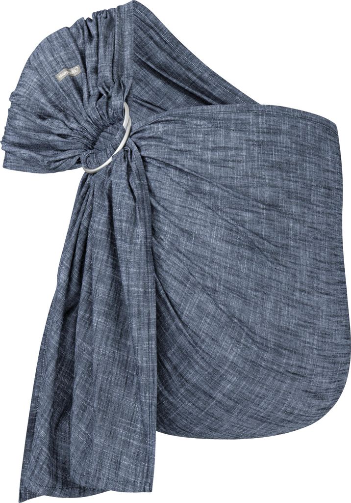 HOPPEDIZ Babytragetuch Ring-Sling Popeline Denim blau