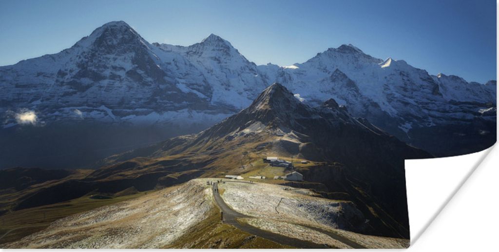 MuchoWow Poster Blick auf den Eiger in der Schweiz 150x75 cm - ohne Rahmen