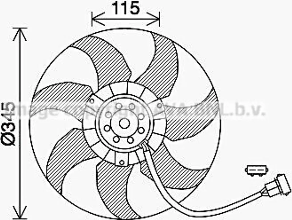 PRASCO VN7541 Ventilateur de Radiateur T4 OE 7D0959455J pour Moteur