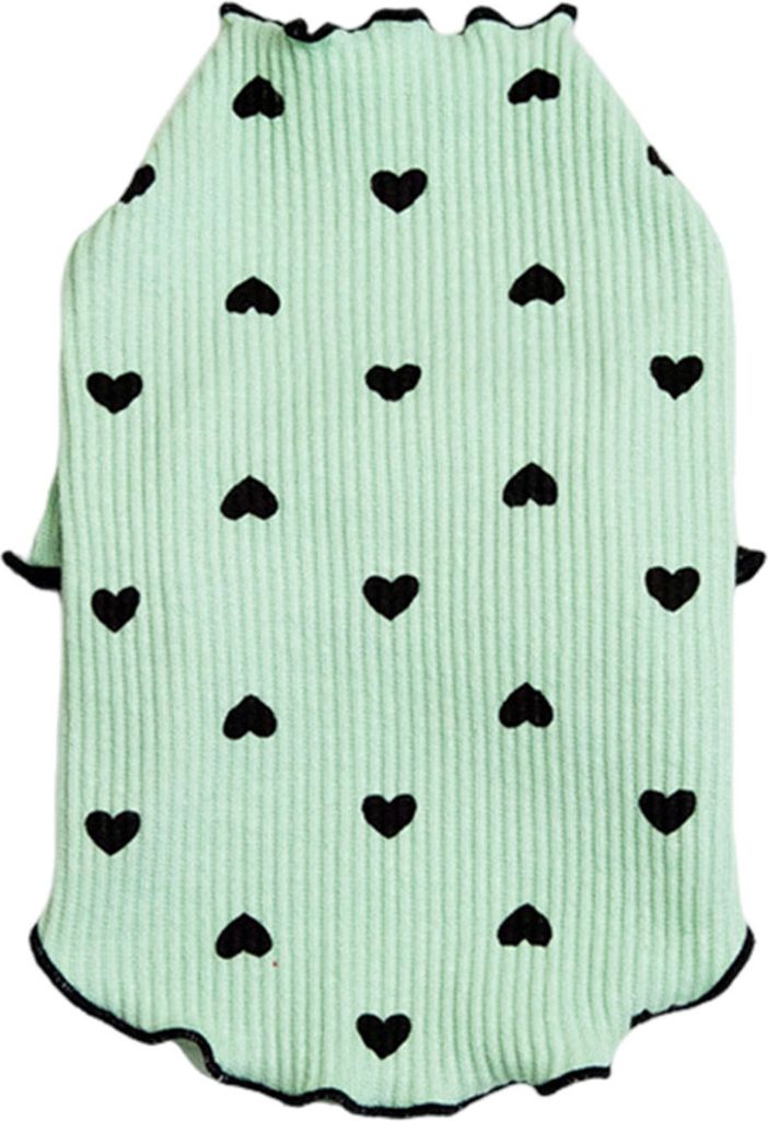 Hundekleidung für kleine und mittelgroße Hunde und Katzen, Sommer- und Herbst-Welpenhemd mit Herz-Print, dehnbare Langarm-Haustier-Outfits für C...