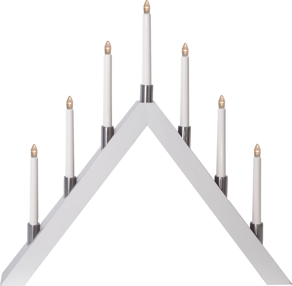 Best Season LED-Fensterleuchter "Tall-A" 7flammig Material: Holz/Metall, Farbe: weiß,ca.63 x 66cm, 266-48