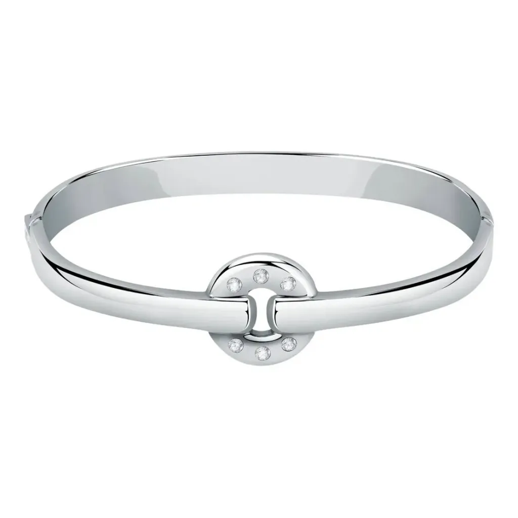 Bracelet Jonc rigide en acier et cristaux scintillants Bagliori SAVO25