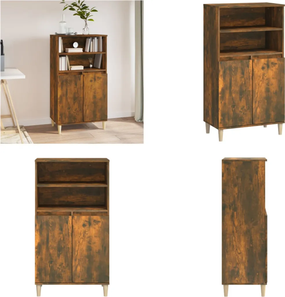 VidaXL Credenza Rovere Fumo 62x36x121,5 cm in Legno Multistrato | Leroy Merlin