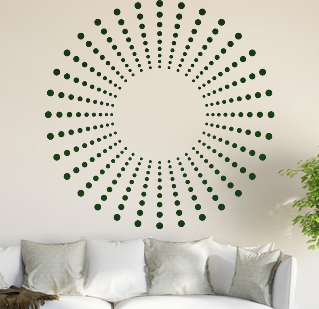 Punkte Ornament Wandtattoo in 6 Größen - Wandaufkleber Wall Sticker - Dekoration, Küche, Wohnzimmer, Schlafzimmer, Badezimmer