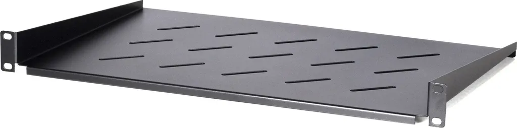 DS-IT Ripiano 1U per Rack 19 Profondità 450mm | Mensola Acciaio Nera
