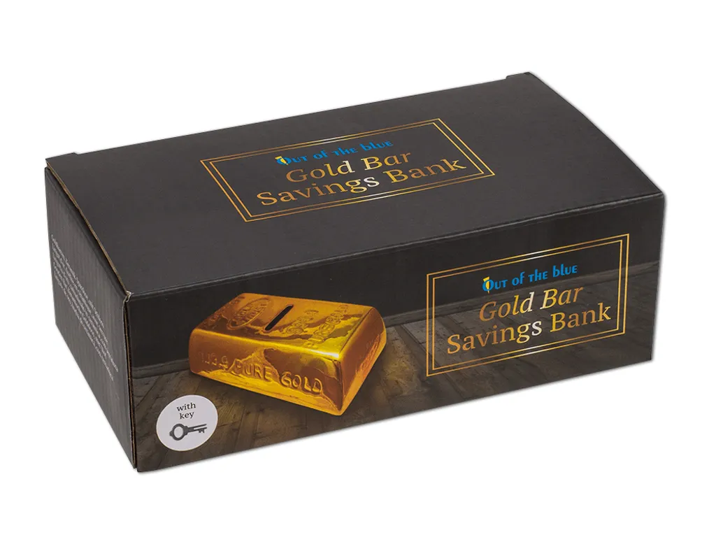 Tirelire lingot d'or céramique fermée à clé pour sécuriser votre monnaie