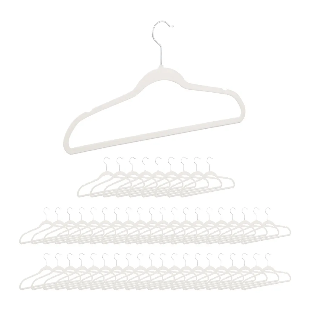 Cintre en Velours Blanc Antidérapant pour Chemises et Robes Fragiles