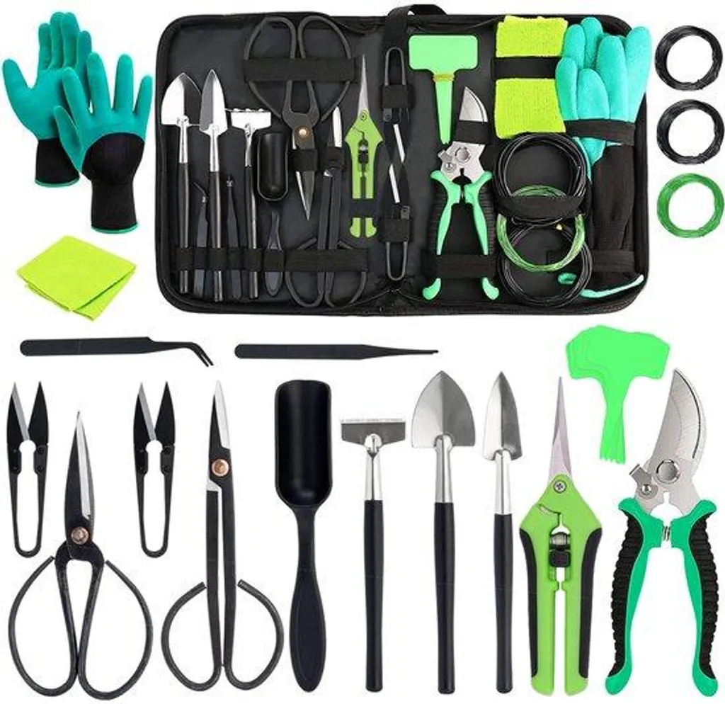 Kit bonsaï acier au carbone 25 outils robustes pour taille et entretien