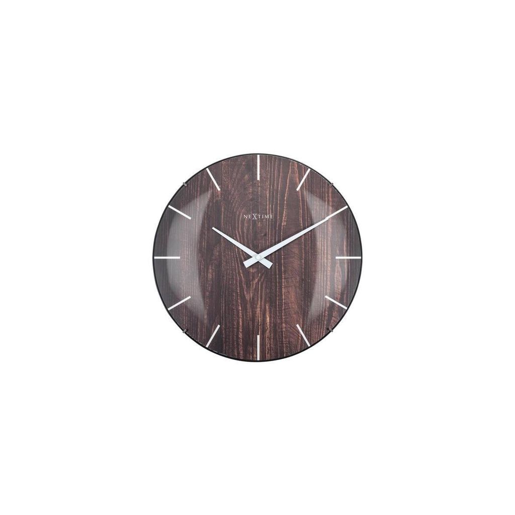 NeXtime - 3249BR - Wanduhr - 35cm - braun - Edge Wood Dome