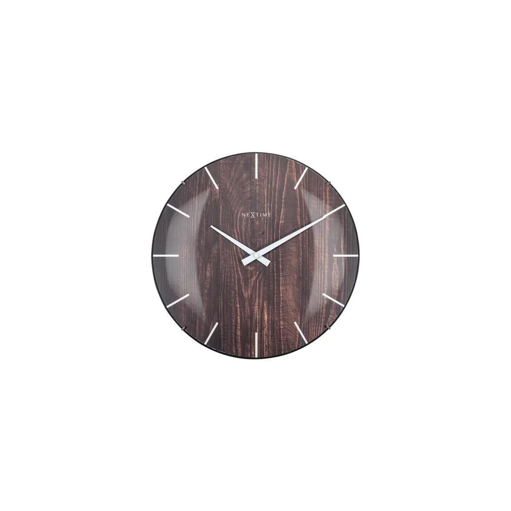Horloge Murale Silencieuse en Bois Marron de 35cm Idéale pour le Bureau