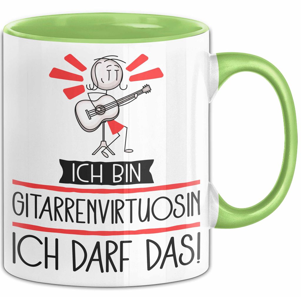 Geschenk für Gitarrenvirtuosin Tasse Lustige Geschenkidee Geburtstag Ich Bin Gitarrenvirtuosin Ich Darf Das (Grün)