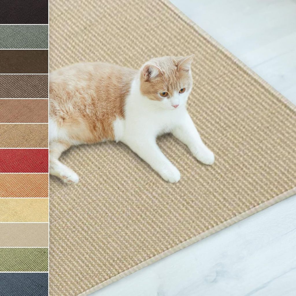 Sisal-Kratzteppich Für Katzen widerstandsfähig viele Farben & Größen 30 x 50 cm Creme