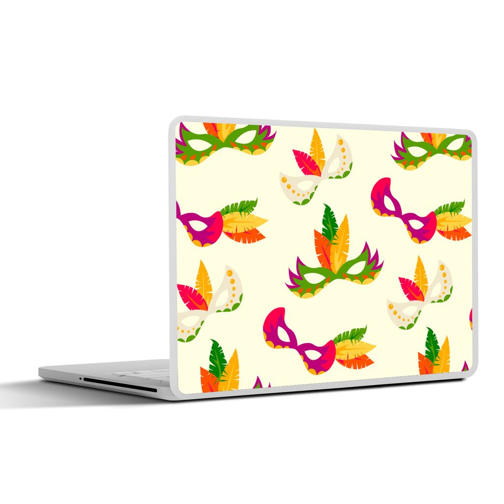 MuchoWow Laptop Aufkleber Sticker Cover Karneval - Masken 40x30 cm - Laptop Dekoration - Selbstklebend