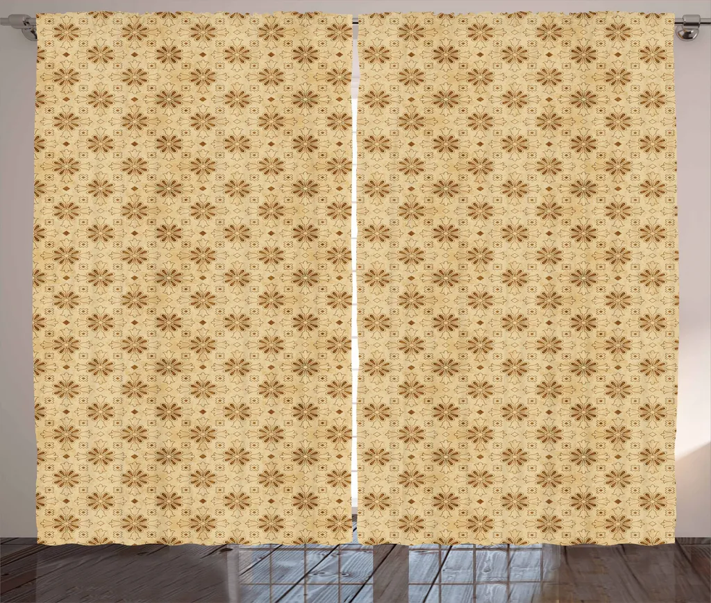 ABAKUHAUS Tenda Rustica Fiori 280x175 cm Colore Caramello