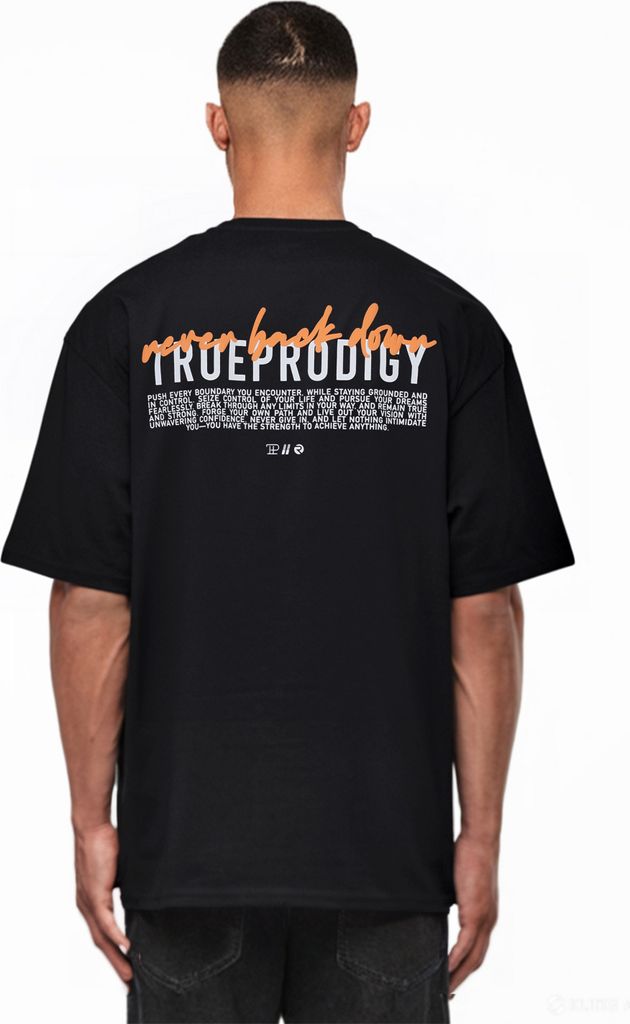 Lior Herren Oversize-Shirt Logoprint Rundhals dicker Stoff Rundhals