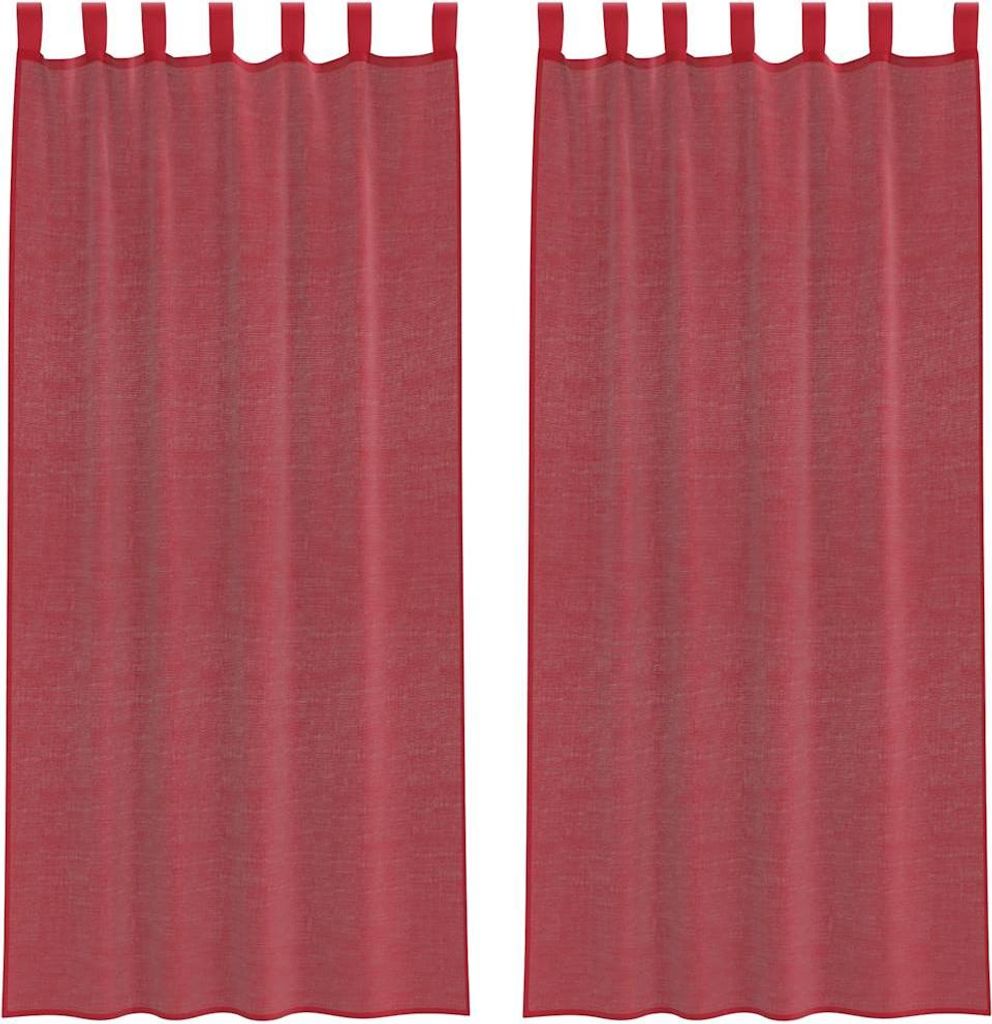 Voile Vorhänge mit Schlaufen 2 Stk. Weinrot 140x225 cm