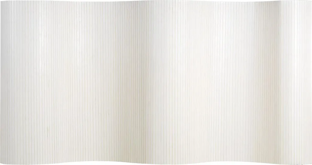 Paravent séparateur de pièce en bambou blanc occultant 4 volets 180cm