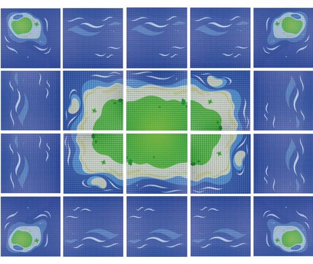 Eduplay Bausteine Bauplatten 32x32 Noppen 20 Stück Insel
