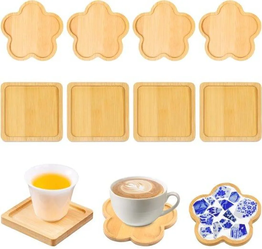 Protection de table : 8 dessous-de-plat en bambou pour verres et tasses