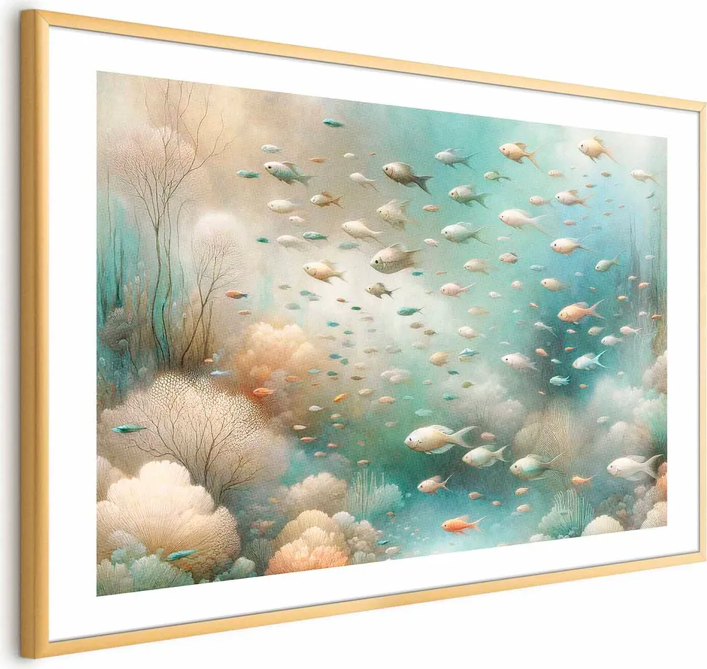 Poster Ocean Beauty 60x40 cm con cornice dorata con margine
