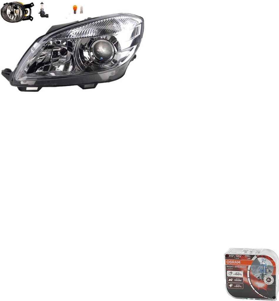 Scheinwerfer Osram Night Breaker Laser kompatibel zu Skoda Fabia 54 04/10- 12/14L 5J1941017D 5J1941015D 1Z0941701D Johns