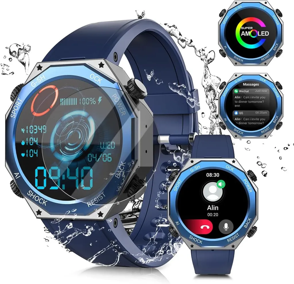 Orologio Militare Smartwatch Outdoor IP69 AMOLED 1.45 Chiamate Bluetooth
