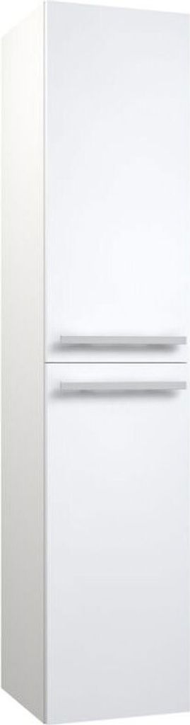 Bad - Hochschrank Bidar 84, Farbe: Weiß glänzend – 160 x 35 x 35 cm (H x B x T)