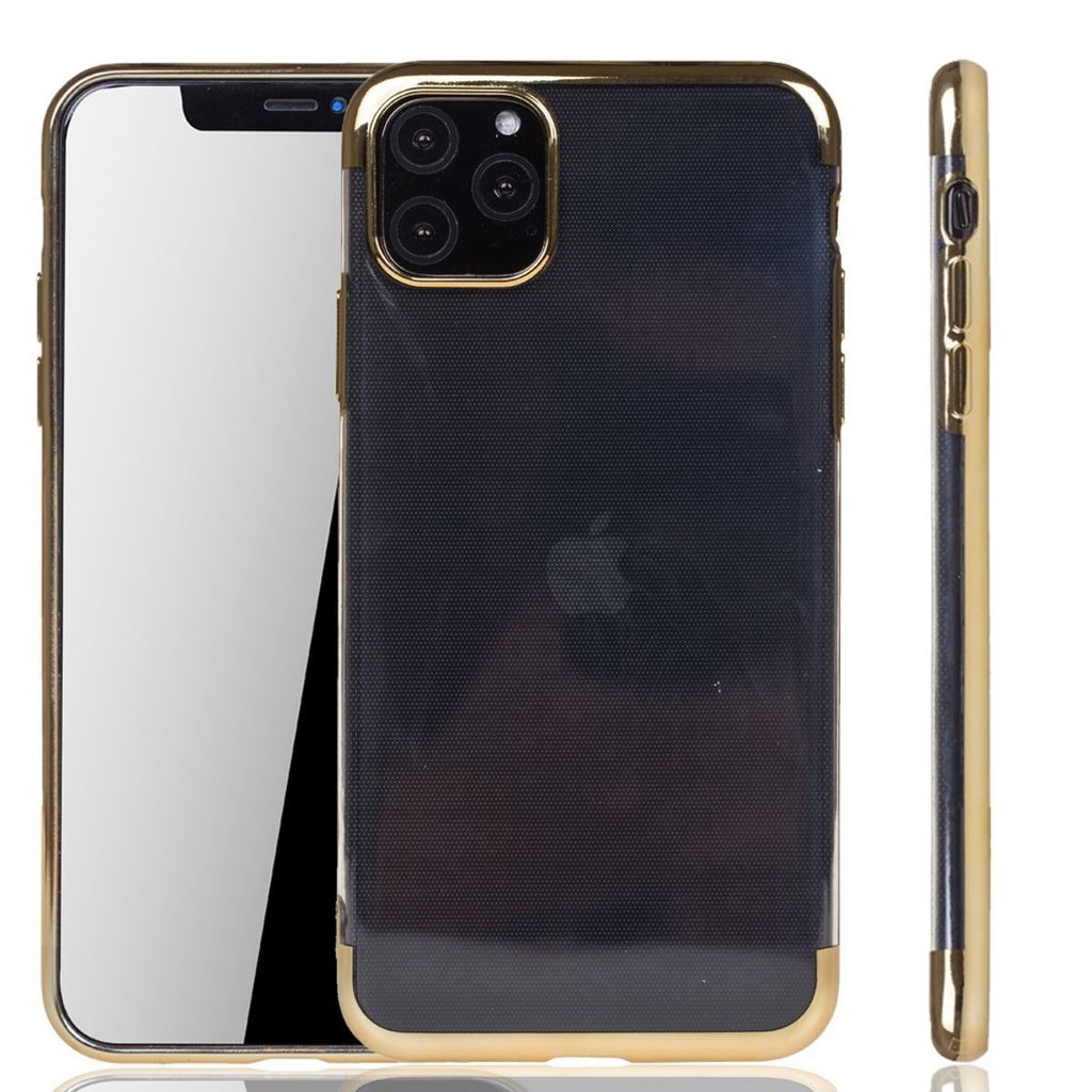 Handyhülle für Apple iPhone 11 Pro Max Gold - Clear - TPU Silikon Case Backcover Schutzhülle in Transparent Gold
