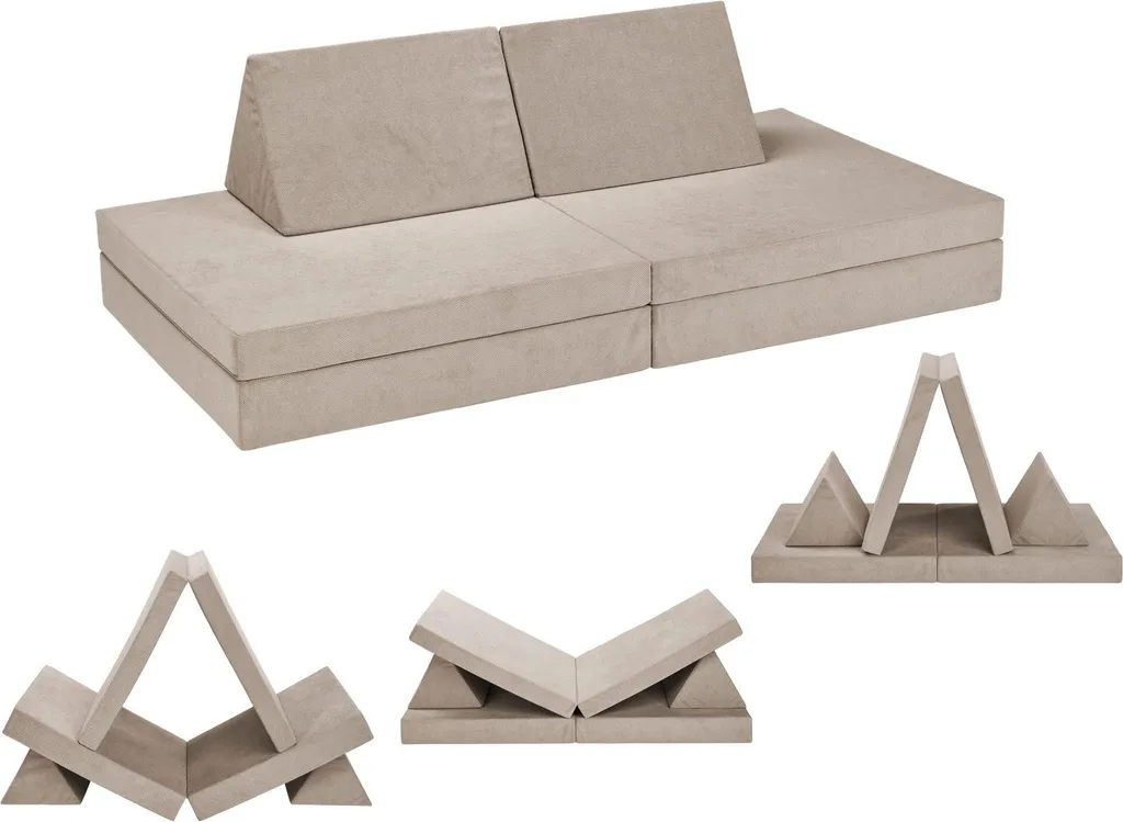 Canapé de jeu enfant modulable XDREAM : fini l'ennui avec ce lit beige