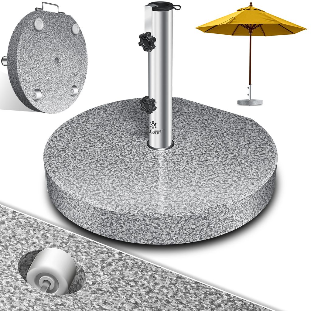 Support de parasol KESSER® en granit avec tube en acier Image du produit 