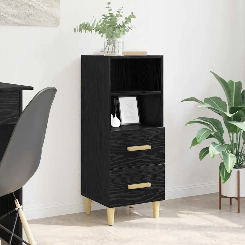 vidaXL Credenza look rovere nero 34 x 34,5 x 90 cm Materiale in legno