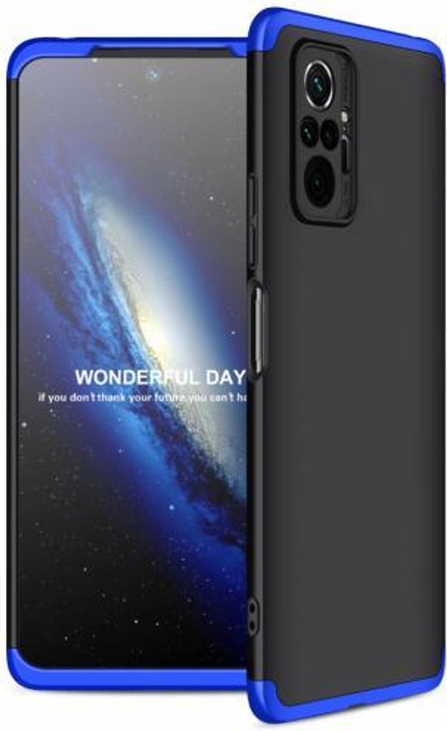 360 Grad-Case für Xiaomi Redmi Note - Farbe: Schwarz & Blau - Modellkompatibilität: Für Xiaomi Redmi Note 10 Pro