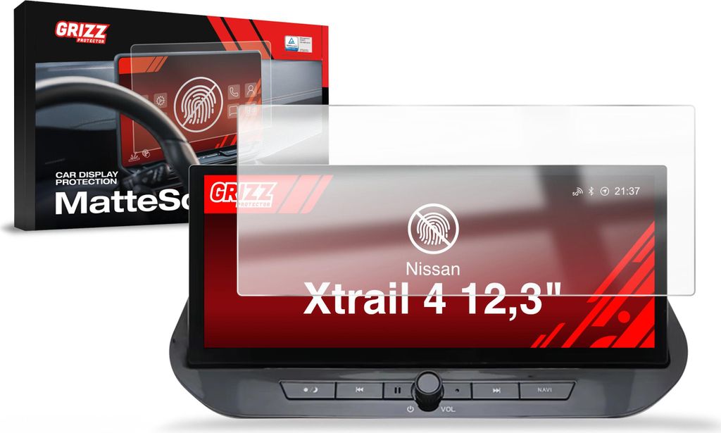 Matte Autodisplayfolie für Nissan Xtrail 4 12,3" (2021-2025), Grizz Protector