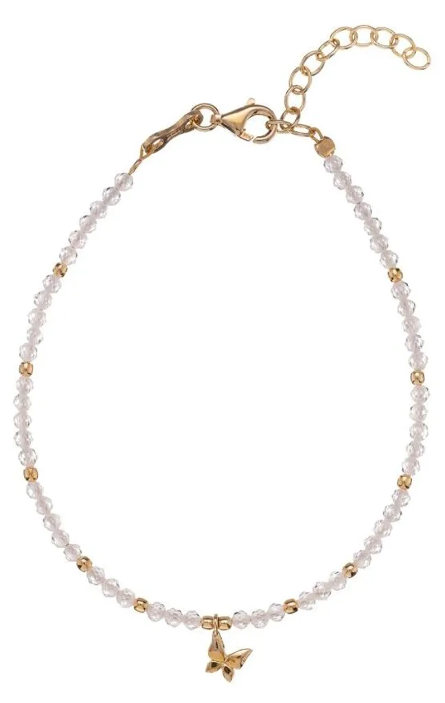 Bracelet plaqué or avec zircons clairs AL5004-Noir - Élégance intemporelle