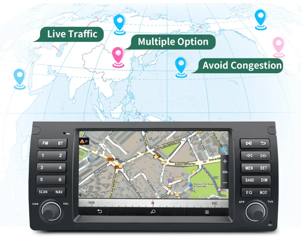 Remplacement Autoradio BMW X5 E39 Écran Tactile Android GPS Bluetooth Canbus - 5