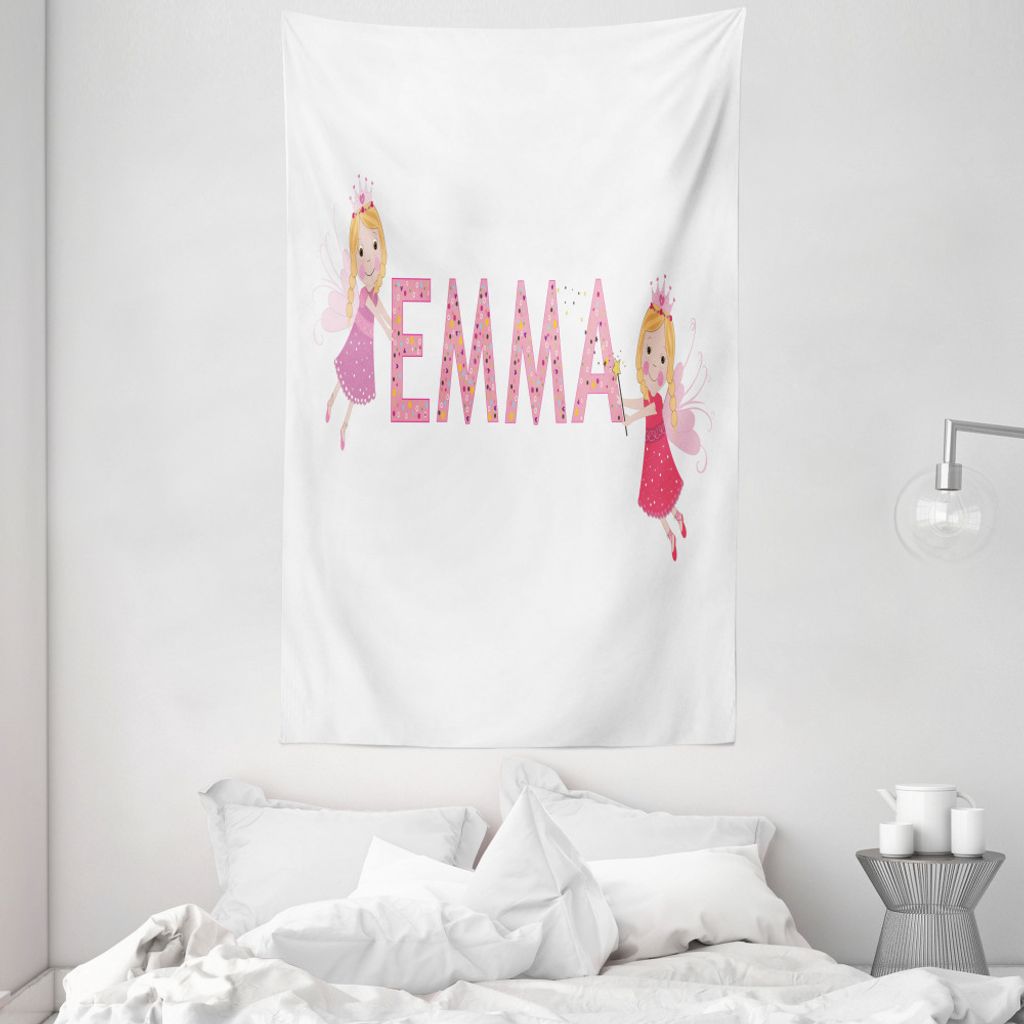 ABAKUHAUS Emma Wandteppich und Tagesdecke, Fairy Princesses aus Weiches Mikrofaser Stoff Waschbar ohne Verblassen Digitaldruck, 140 x 230 cm, Mehrf...