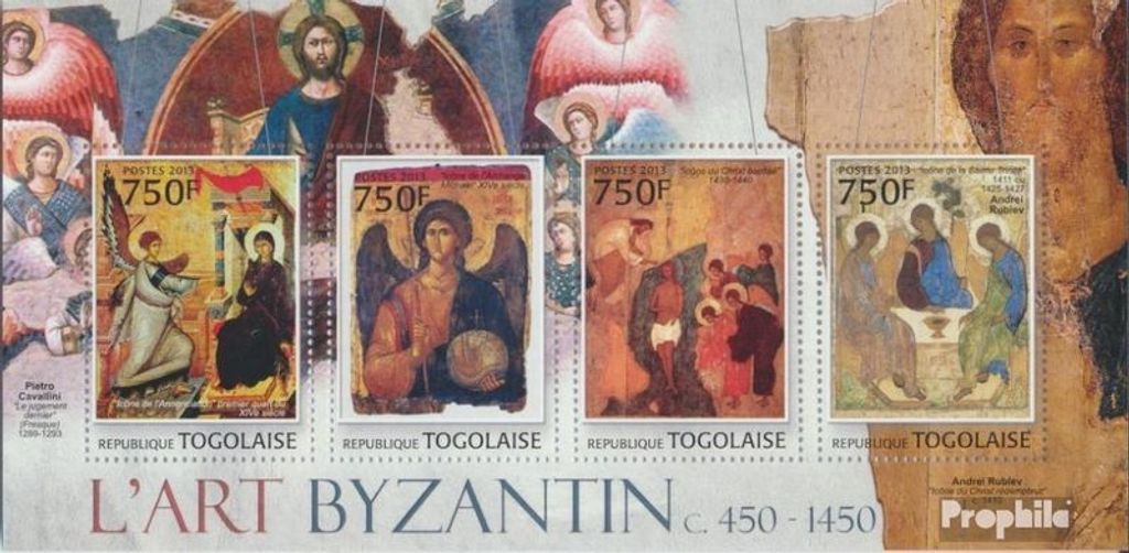Briefmarken Togo 2013 Mi 4686-4689 Kleinbogen (kompl. Ausgabe) postfrisch Byzantinische Kunst