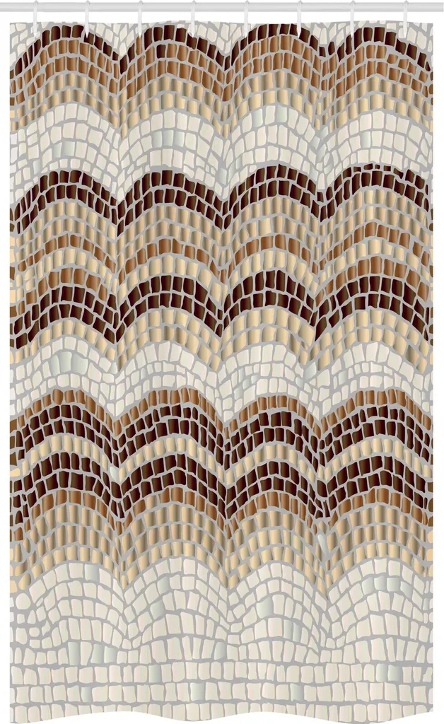 Tenda Doccia Mosaico Antico ABAKUHAUS 120x180cm Beige Tan Brown