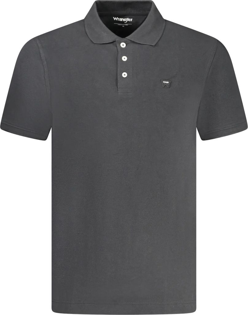 Kurzarm Poloshirt 3 Knoepfe Logo Wrangler Schwarz : Größe - 2XL Größe: 2XL