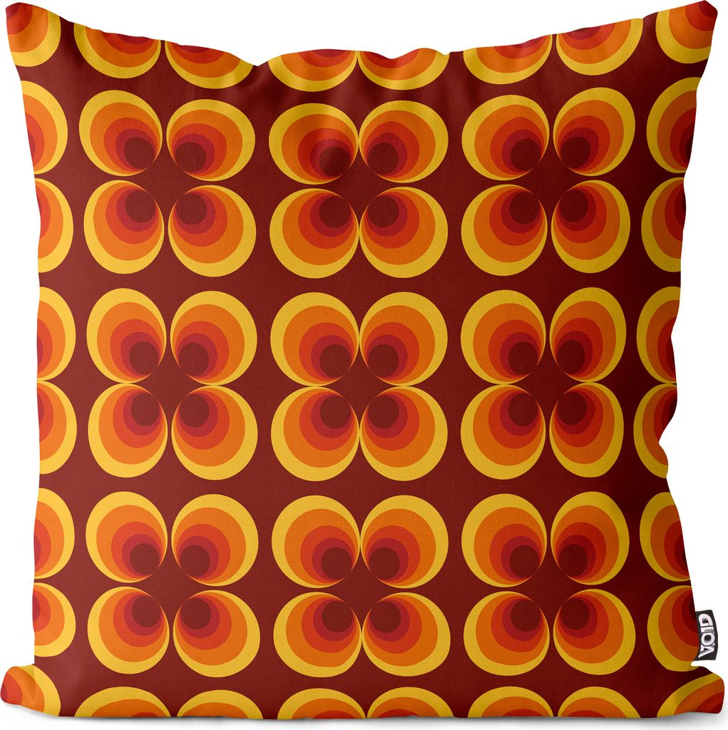 VOID Vintage Kreis Tapetenmuster 70er Kissenbezug Kissenhülle Polyester wasserfest Outdoor Indoor