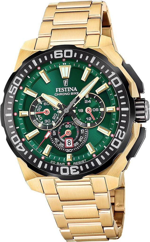 Festina Herrenuhr Chrono Bike Armbanduhr Edelstahl gold D2UF20727/2
