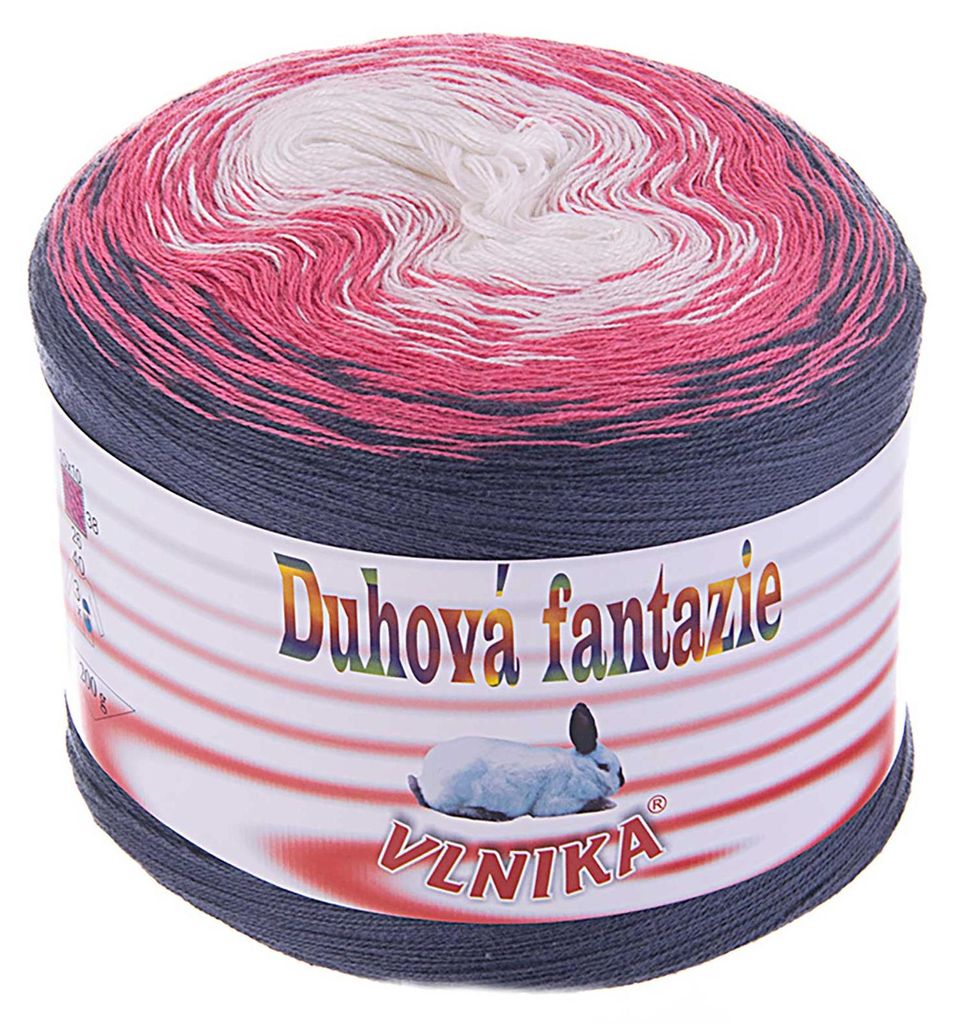 200g Strickgarn Duhová fantazie rockabilly